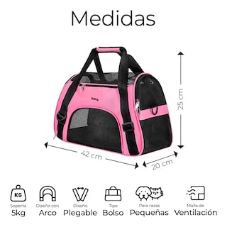 Foto 2 | Transportadora Maleta Mascota Rosa Negro