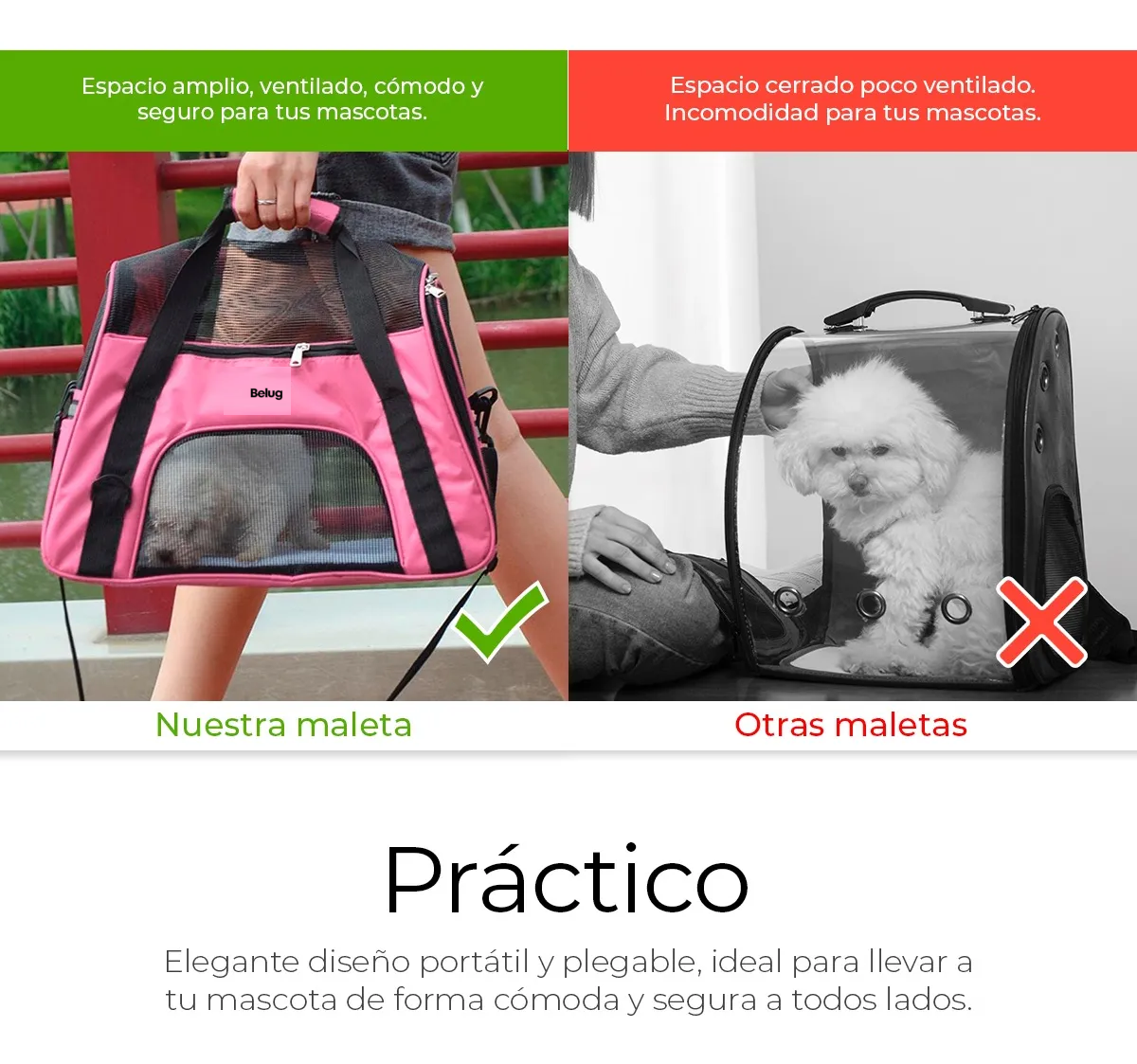 Foto 4 pulgar | Transportadora Maleta Mascota Rosa Negro
