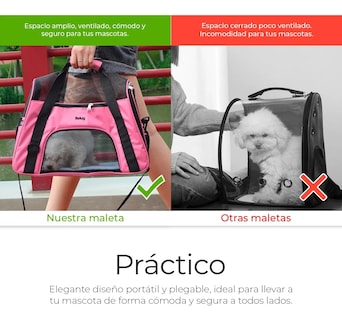 Foto 3 | Transportadora Maleta Mascota Rosa Negro