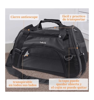 Foto 4 | Bolsa De Viaje Lab.g Portátil Para Mascotas Negro