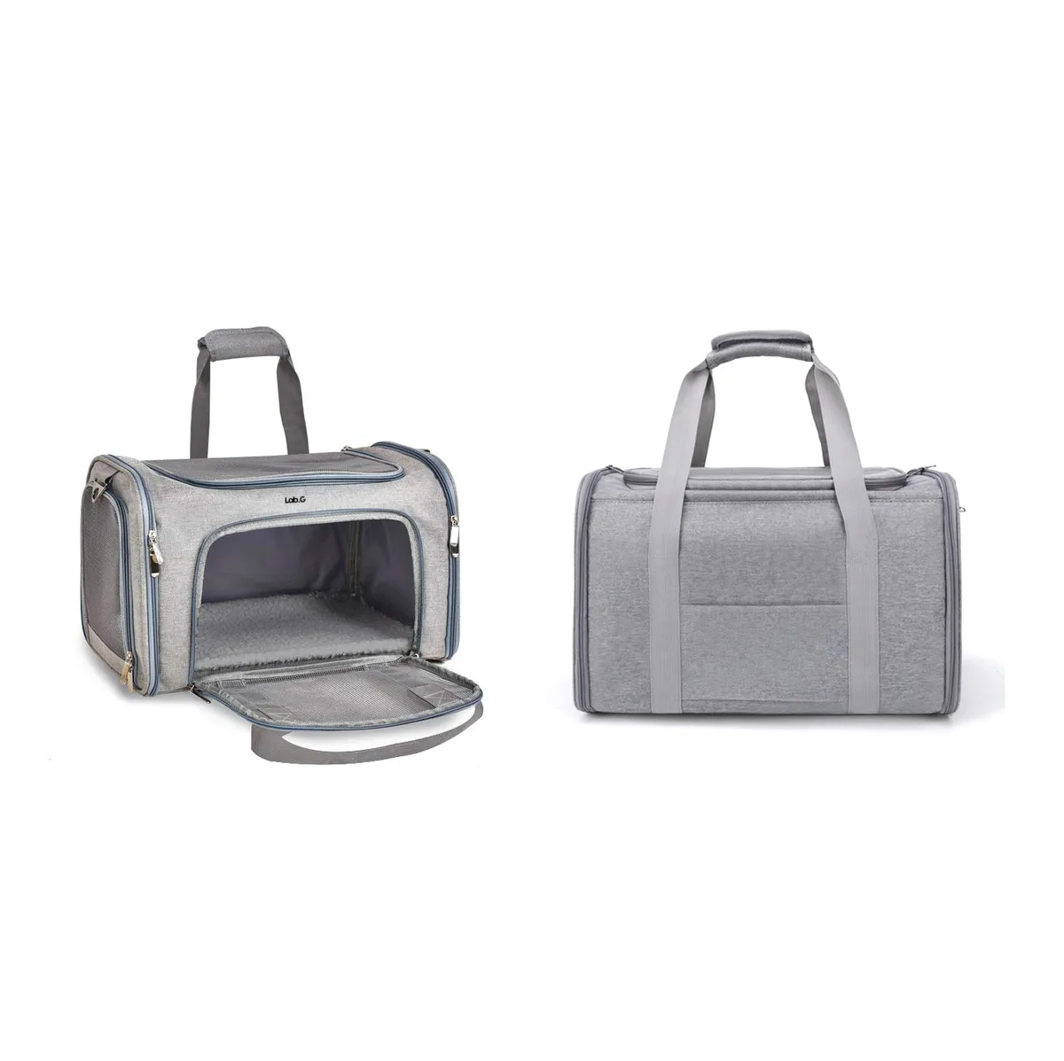 Foto 3 pulgar | Transportadora Lab.g Bolsa De Mascotas Plegable Gris