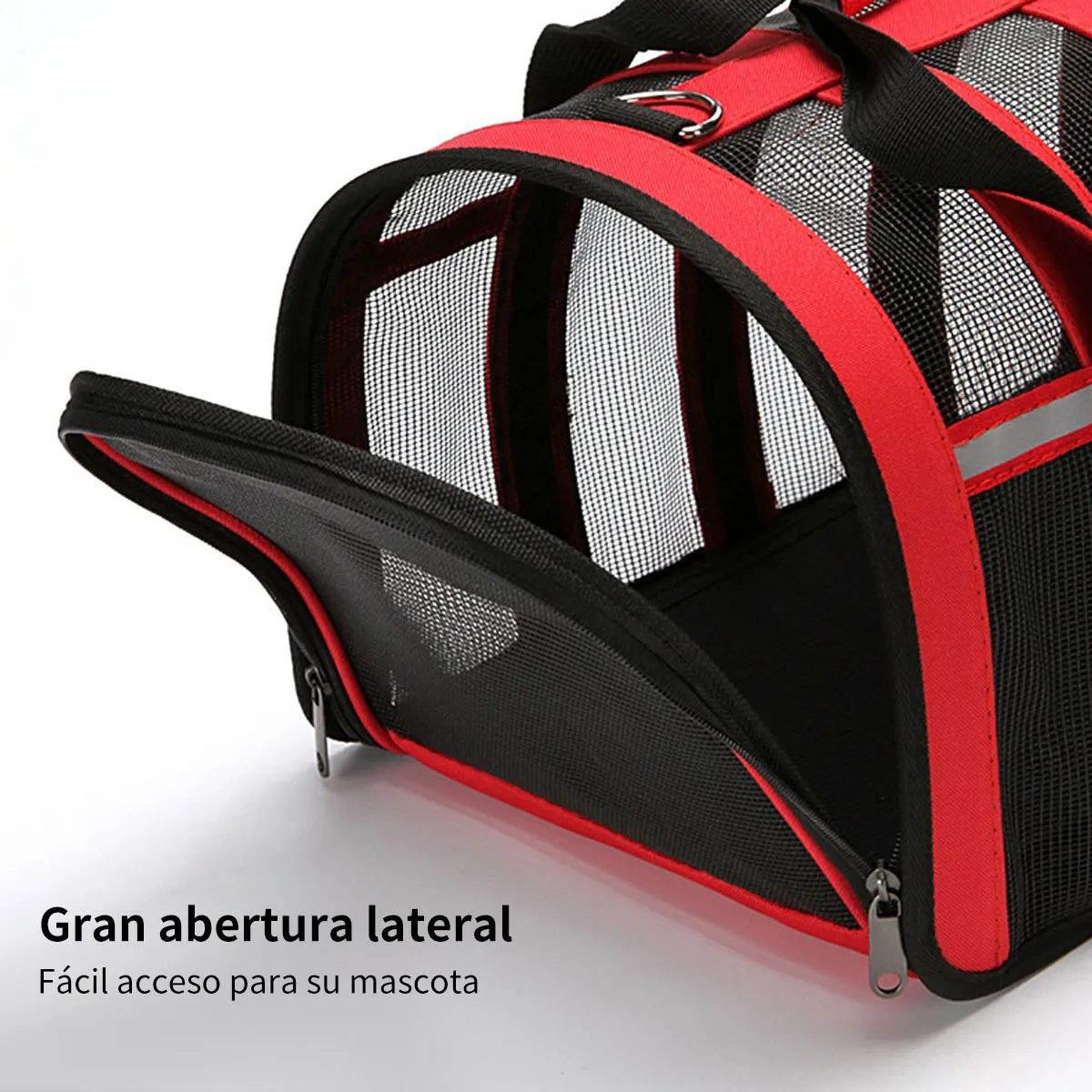 Foto 4 pulgar | Mochila Transportadora Belug  Mascotas Negro Rojo