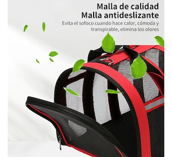 Foto 4 | Mochila Transportadora Belug Mascotas Negro Rojo