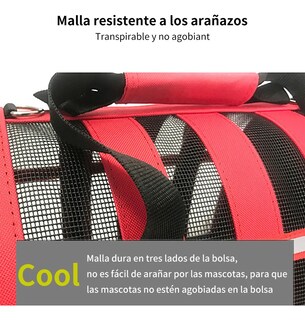 Foto 5 | Mochila Transportadora Belug Mascotas Negro Rojo