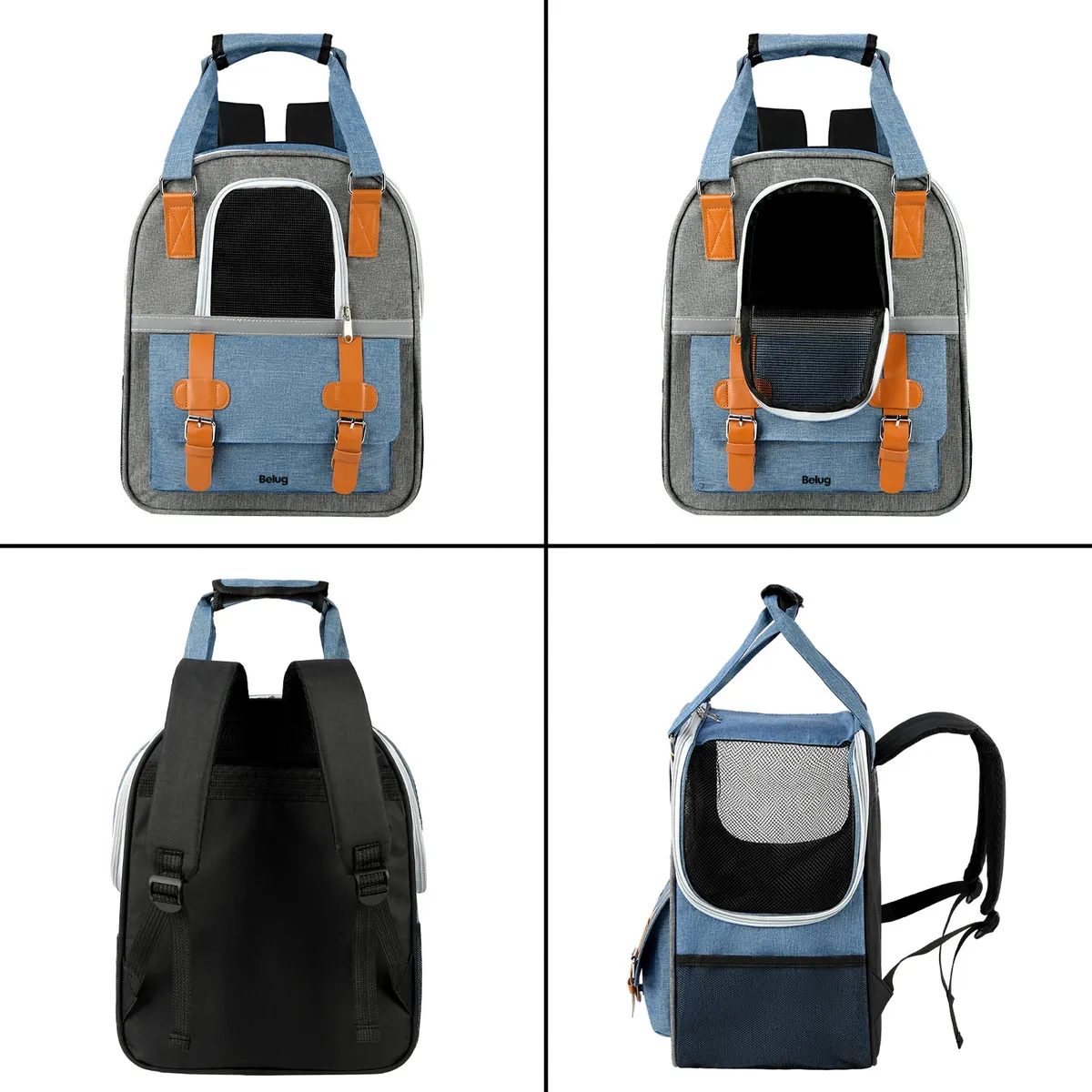 Foto 3 pulgar | Transportadora Mochila  Belug Para Perro Azul Gris