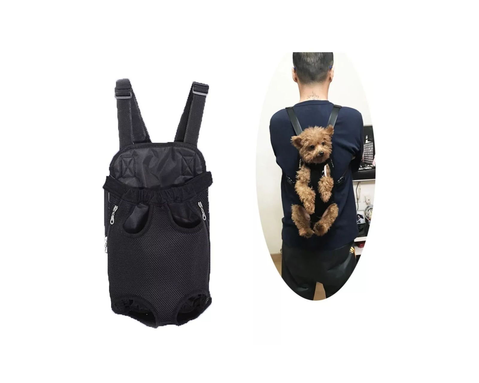 Foto 9 pulgar | Cangurera Transportadora para Perros y Gatos Genérica color Negro Talla XL