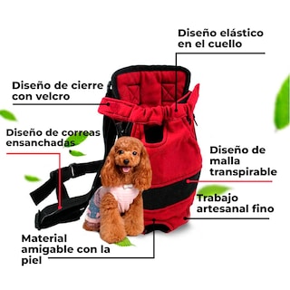 Foto 6 | Cangurera Transportadora Para Perro Y Gato Color Rojo Talla Chica