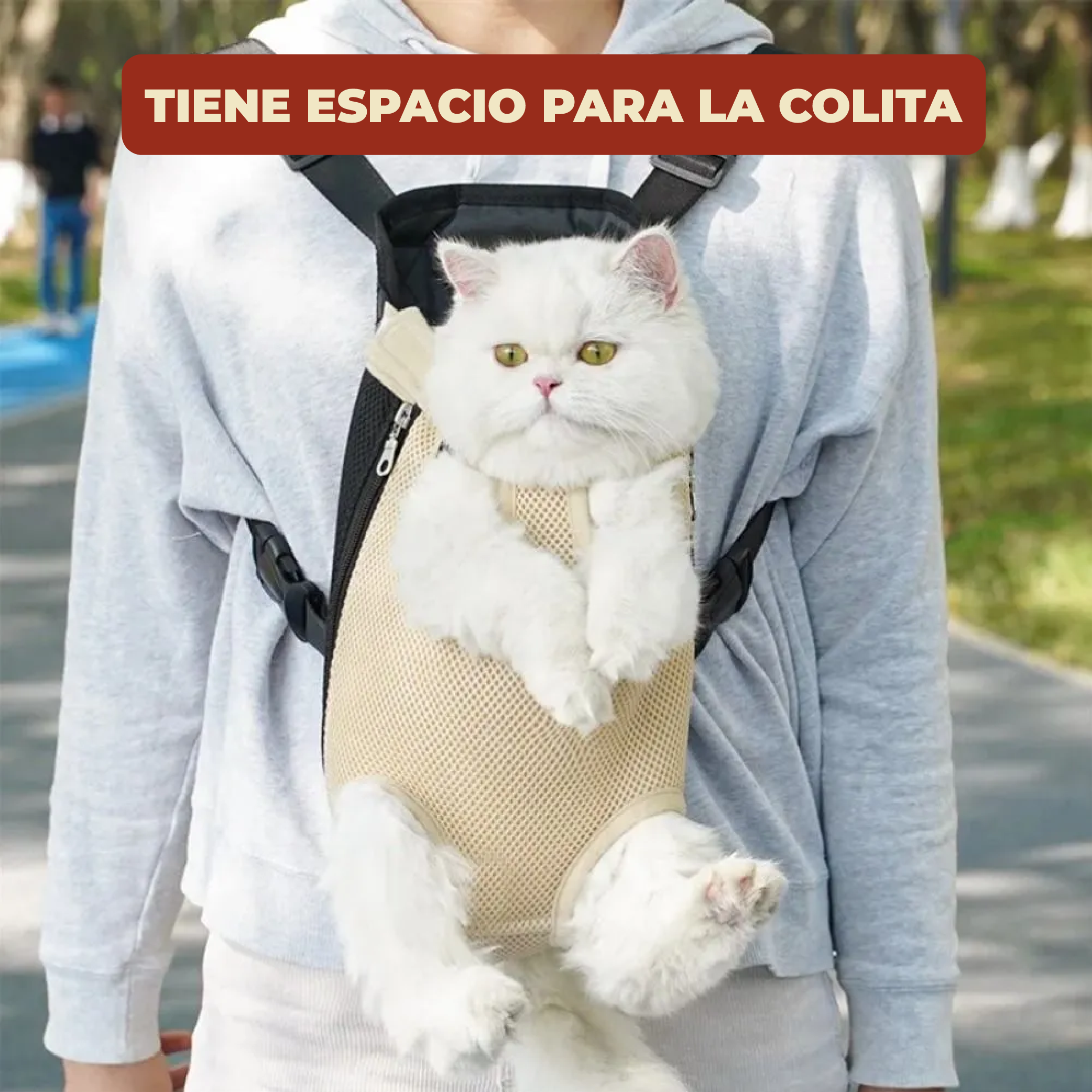 Foto 6 | Cangurera Transportadora Color Beige Para Perro Y Gato Talla L