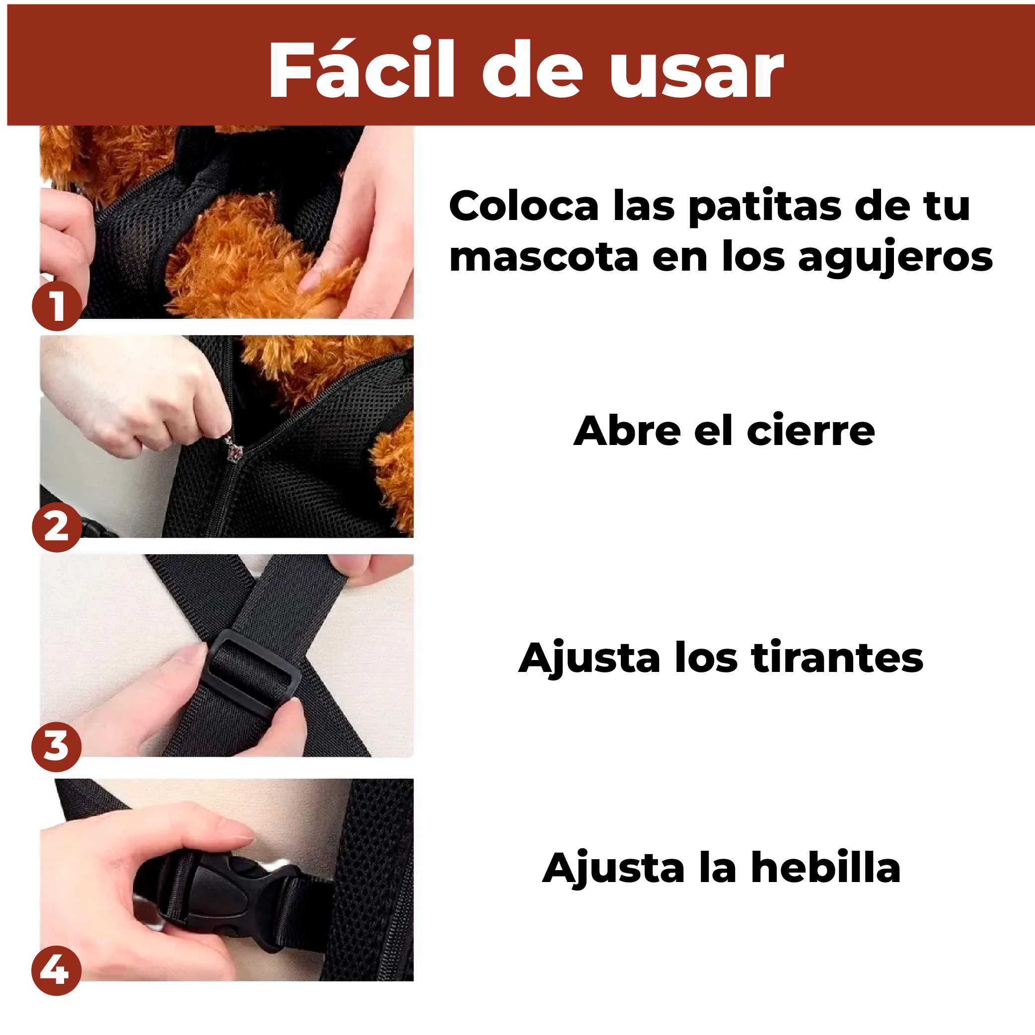 Foto 8 pulgar | Cangurera Transportadora Color Beige Para Perro Y Gato Talla L