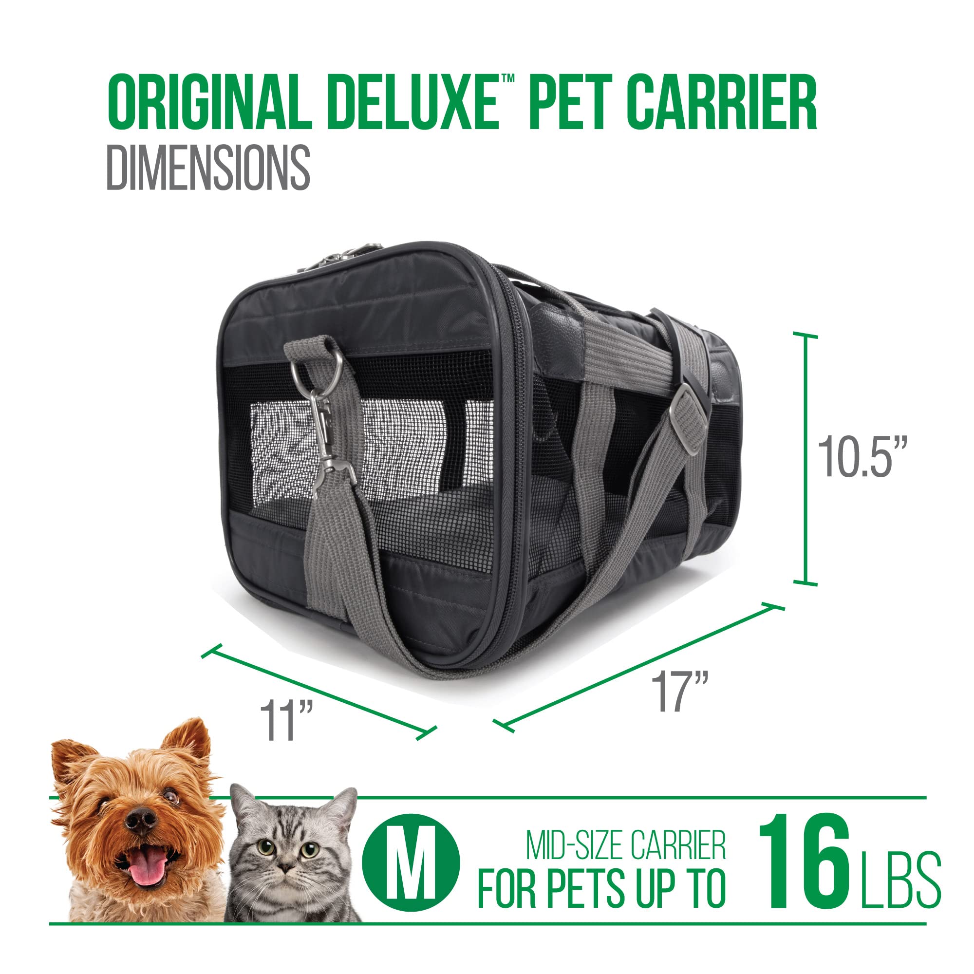 Foto 4 pulgar | Transportín Para Mascotas Sherpa Original Deluxe Aprobado Por Aerolíneas Gris M - Venta Internacional.