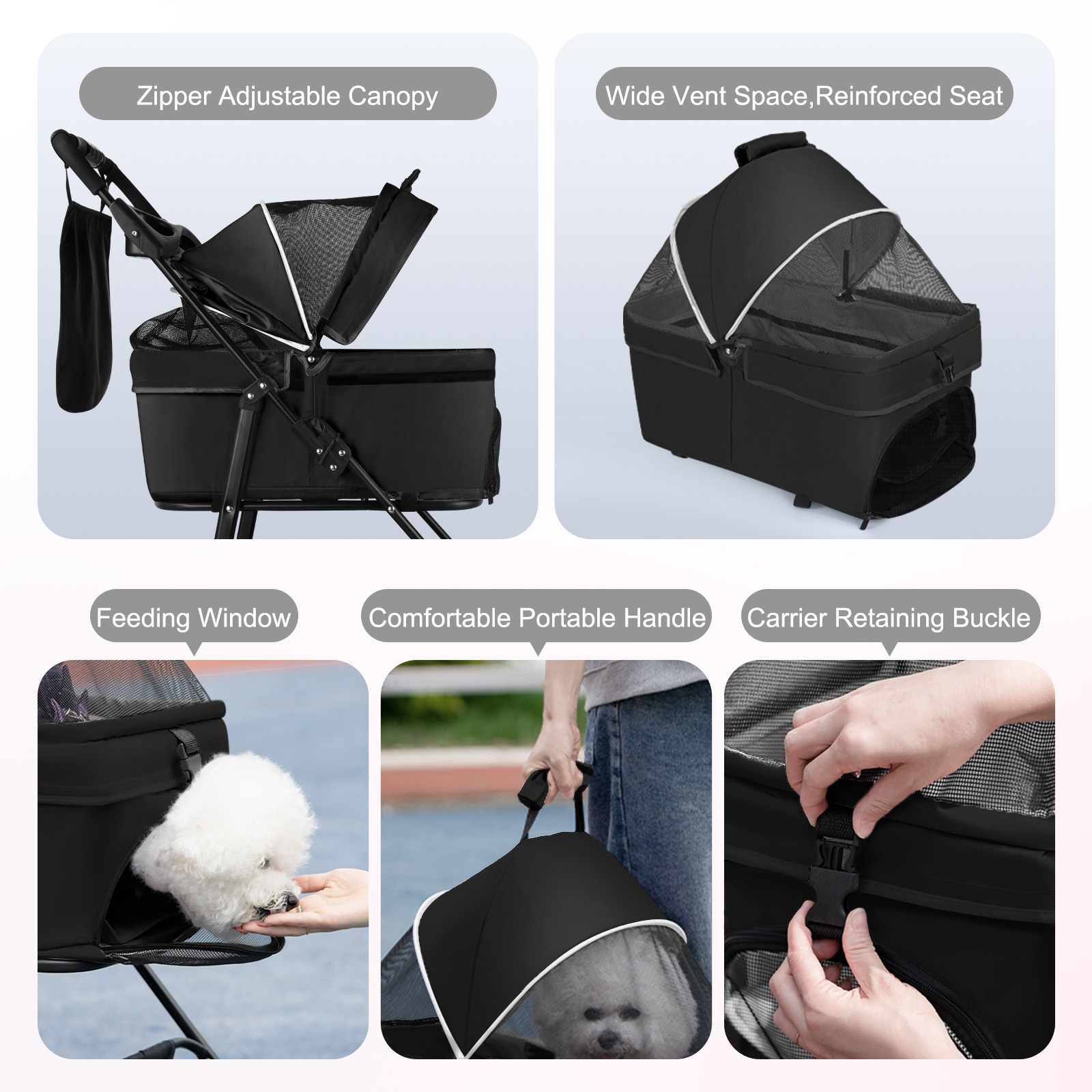 Foto 4 pulgar | Carriola Pleable Generac H10170 con Forro Removible para Mascota