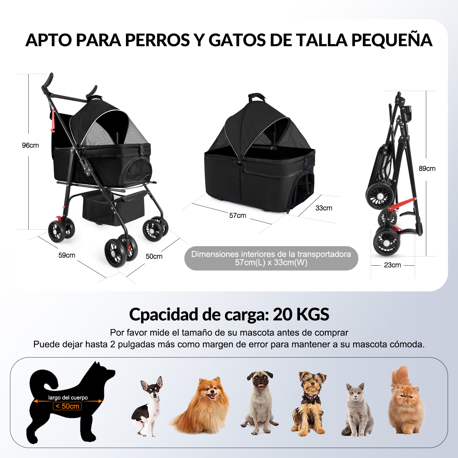 Foto 5 | Carriola Generac Plegable color Negro para Mascota