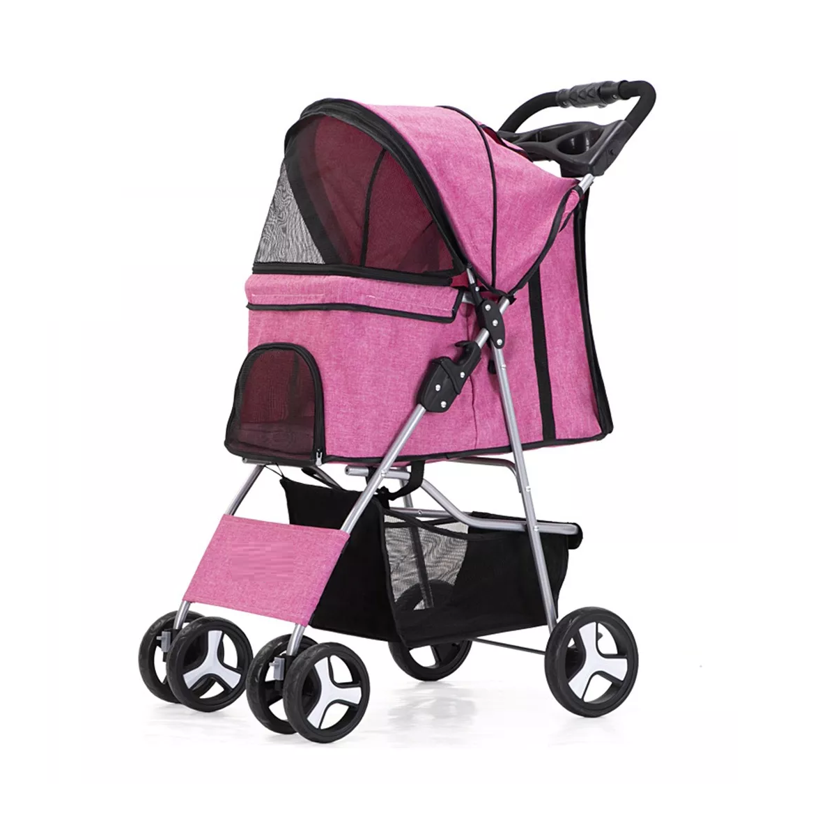 Carriola Plegable para Mascotas con Capazo Eo Safe Imports Esi-12203 Rosa