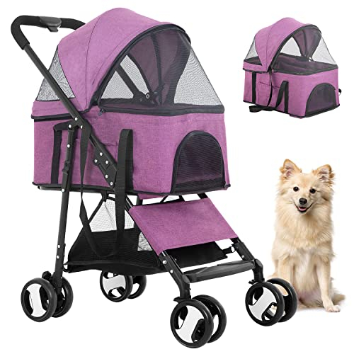 Cochecito Para Mascotas Bestpet Premium 3 En 1 Multifunción Morado - Venta Internacional.