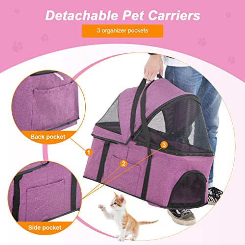 Foto 5 | Cochecito Para Mascotas Bestpet Premium 3 En 1 Multifunción Morado - Venta Internacional.