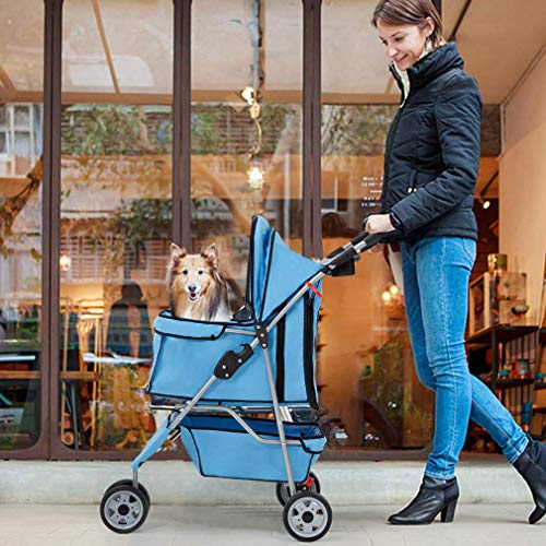 Foto 3 pulgar | Carrito Para Mascotas Bestpet Con 3 Ruedas Para Perros Y Gatos, Color Azul - Venta Internacional.