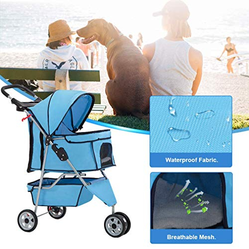 Foto 4 pulgar | Carrito Para Mascotas Bestpet Con 3 Ruedas Para Perros Y Gatos, Color Azul - Venta Internacional.