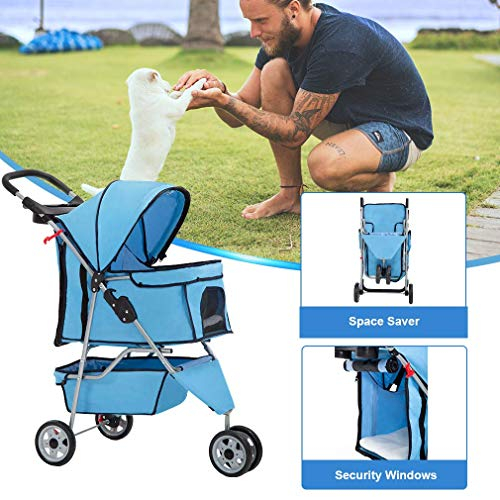 Foto 7 pulgar | Carrito Para Mascotas Bestpet Con 3 Ruedas Para Perros Y Gatos, Color Azul - Venta Internacional.