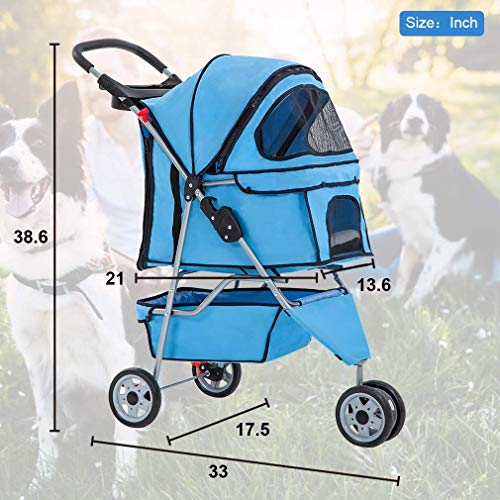 Foto 8 pulgar | Carrito Para Mascotas Bestpet Con 3 Ruedas Para Perros Y Gatos, Color Azul - Venta Internacional.