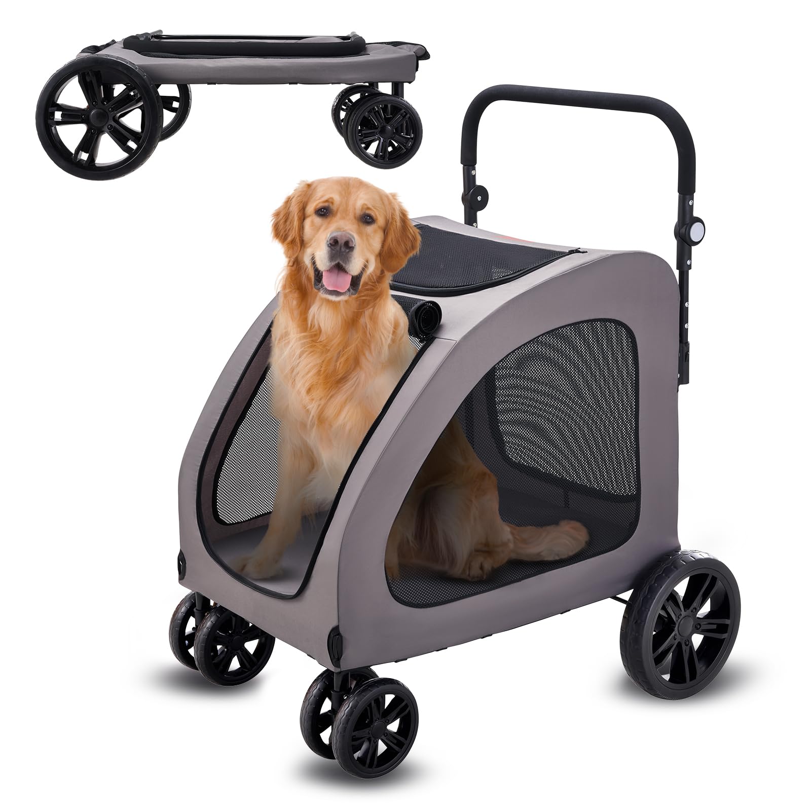 Carrito Para Mascotas Vevor, 4 Ruedas, Capacidad De 73 Kg - Venta Internacional.
