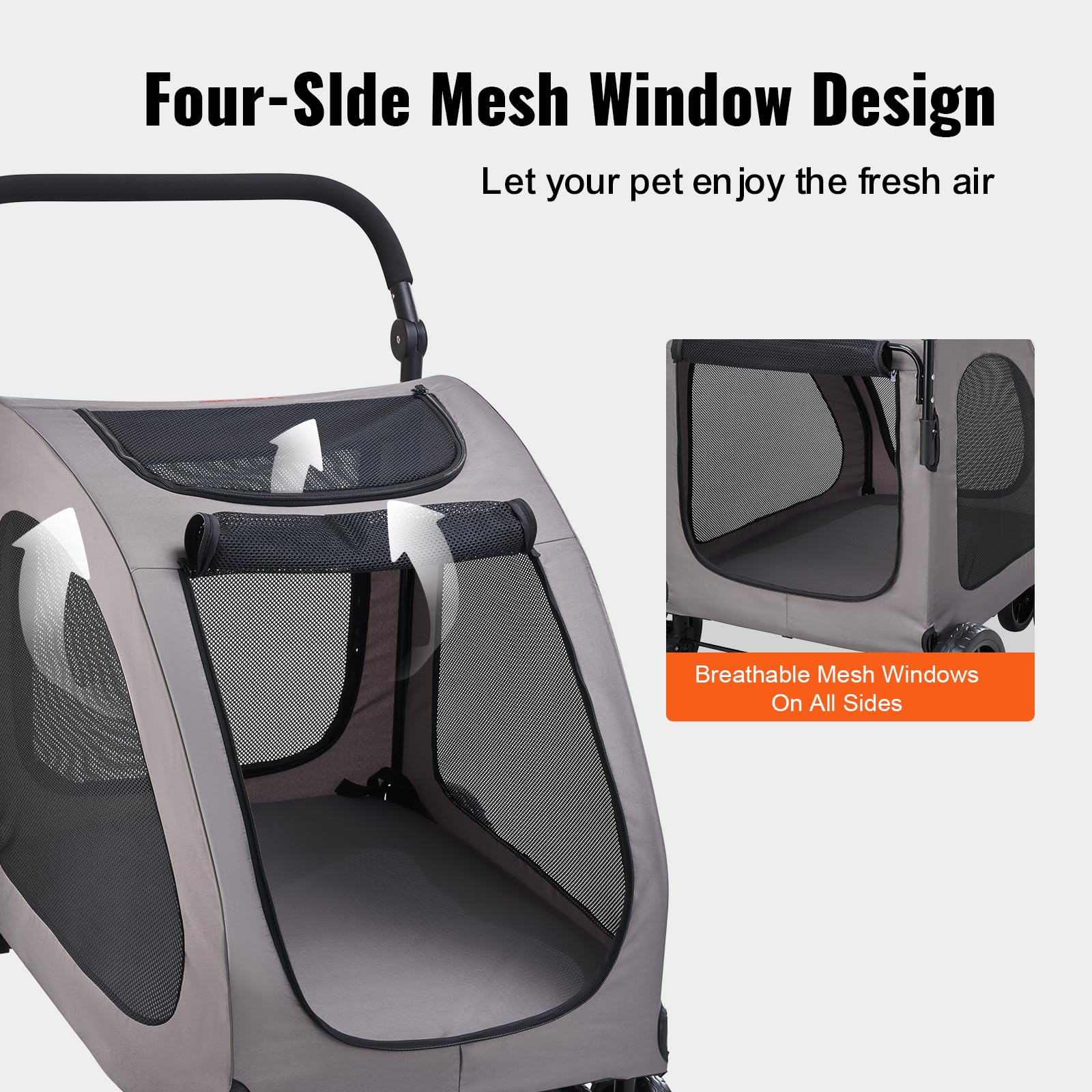 Foto 6 pulgar | Carrito Para Mascotas Vevor, 4 Ruedas, Capacidad De 73 Kg - Venta Internacional.