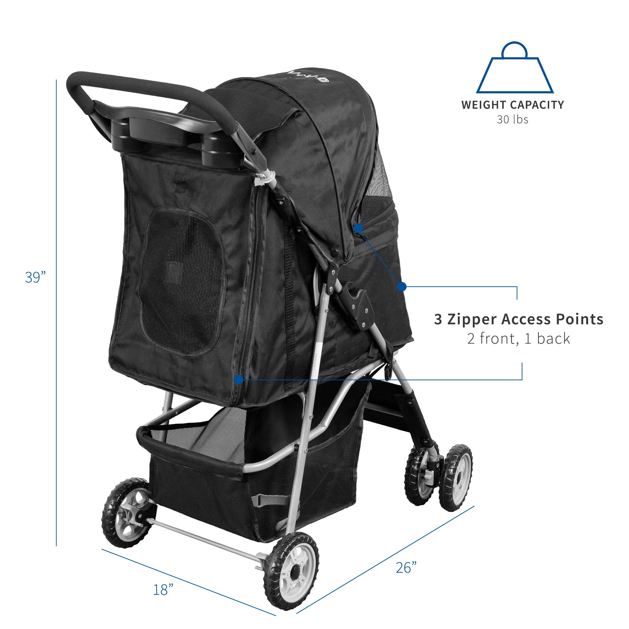 Foto 2 | Cochecito Para Mascotas Vivo Strolr-v001k Para Gatos Y Perros De Hasta 30 Libras - Venta Internacional.
