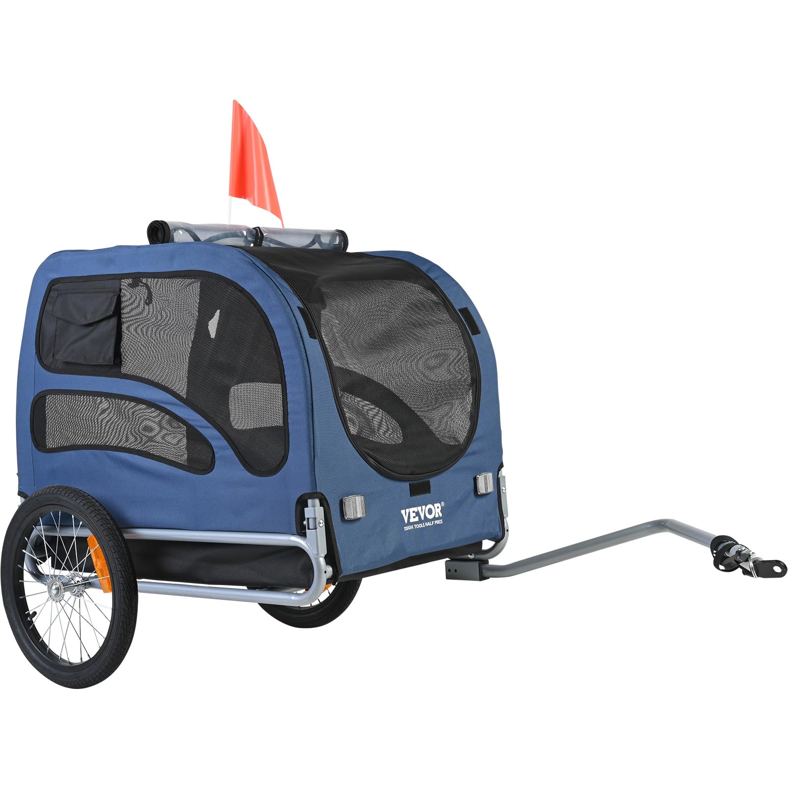 Foto 2 pulgar | Remolque Para Bicicleta Para Perros Vevor Soporta Un Marco Plegable De 45 Kg, Azul/negro - Venta Internacional.
