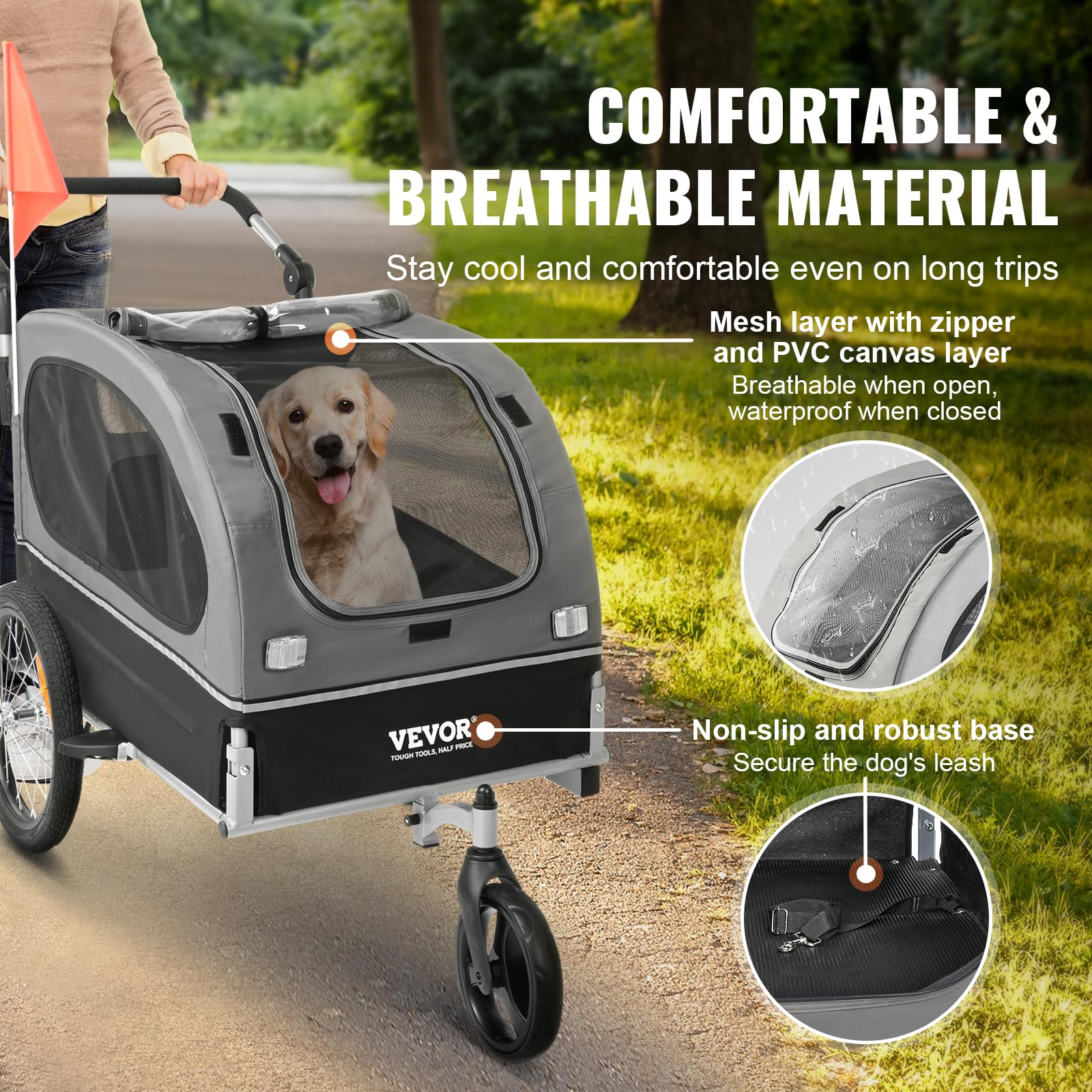 Foto 5 pulgar | Carrito 2 En 1 Para Mascotas Vevor Con Remolque De Bicicleta Para Perros, De Hasta 40 Kg - Venta Internacional.