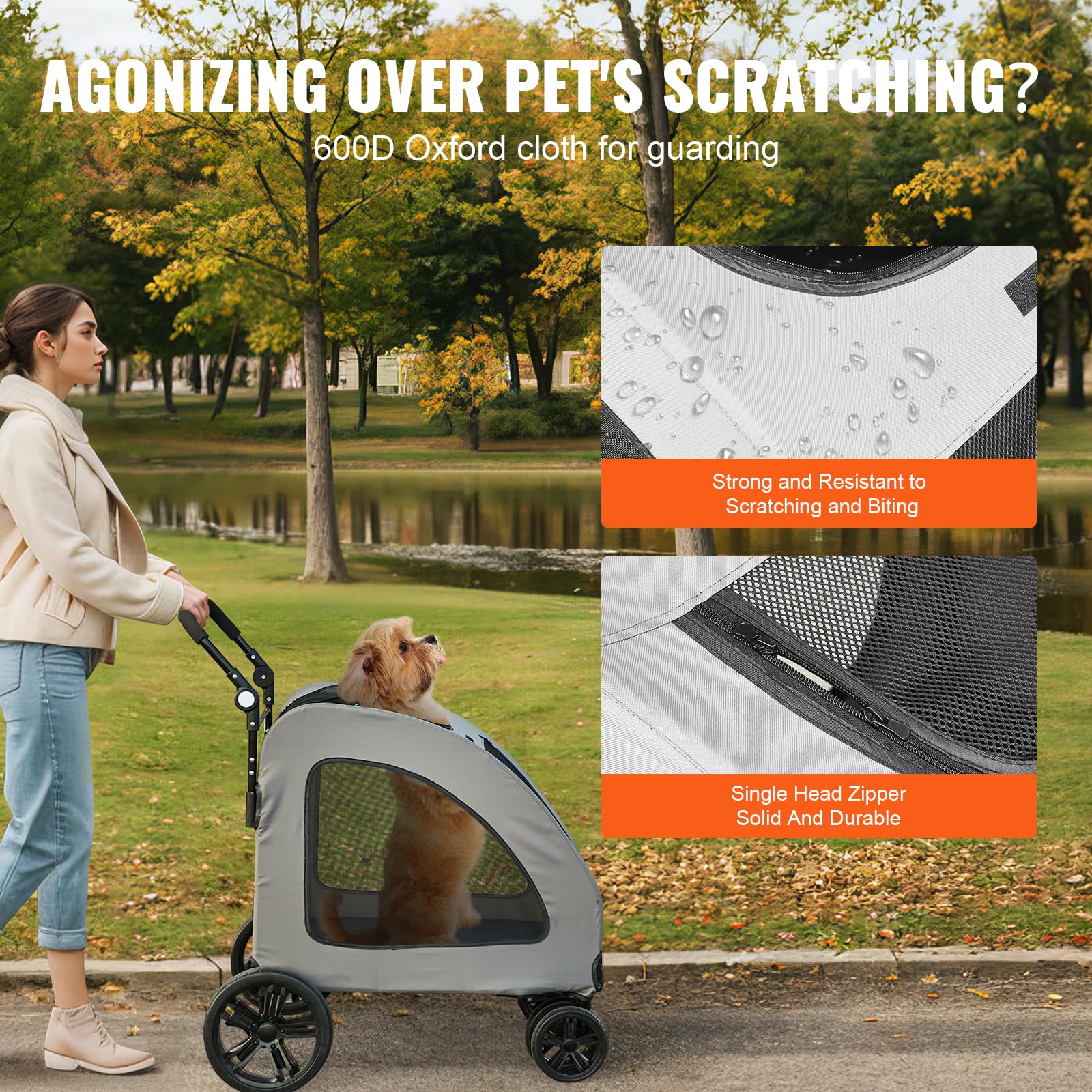 Foto 4 | Cochecito Para Perros Vevor Extra Grande Para Perros De Hasta 73 Kg Con 4 Ruedas - Venta Internacional.