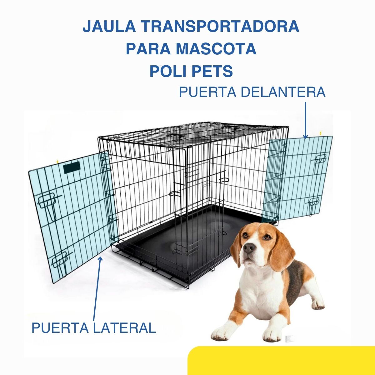 Foto 3 pulgar | Jaula Metálica para Mascotas Poli Pets PP-JPM01BK Negro 122 CM Plegable Tamaño Jumbo