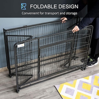 Foto 7 | Jaula Para Perros Pawhut, Diseño Plegable, Metal Pesado, 88 Libras - Venta Internacional.