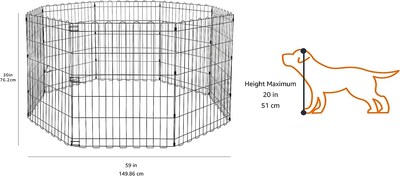 Foto 2 | Ejercicio Y Parque Para Mascotas Amazonbasics, Plegable, De Metal, 91 Cm - Venta Internacional.