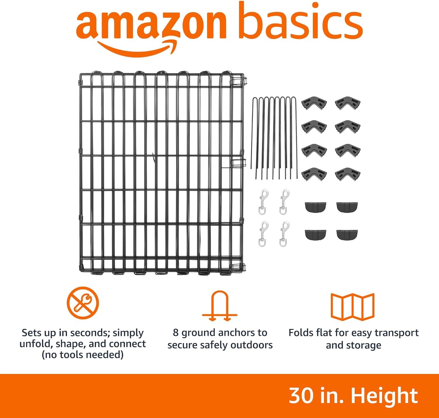 Foto 6 pulgar | Ejercicio Y Parque Para Mascotas Amazonbasics, Plegable, De Metal, 91 Cm - Venta Internacional.