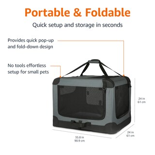 Foto 4 | Jaula de Viaje Plegable Portátil Amazon Basics- Venta Internacional