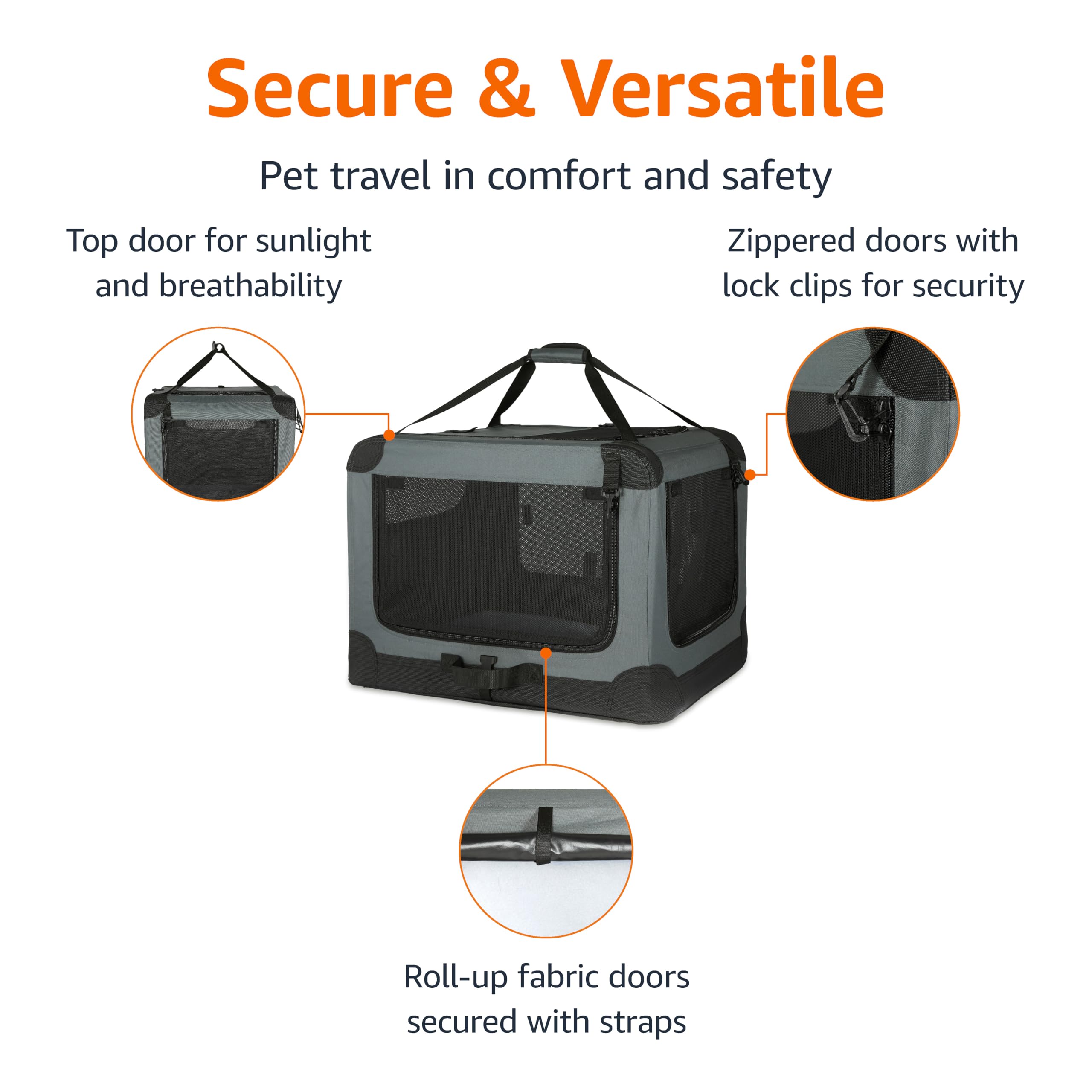Foto 2 | Jaula de Viaje Plegable Portátil Amazon Basics- Venta Internacional