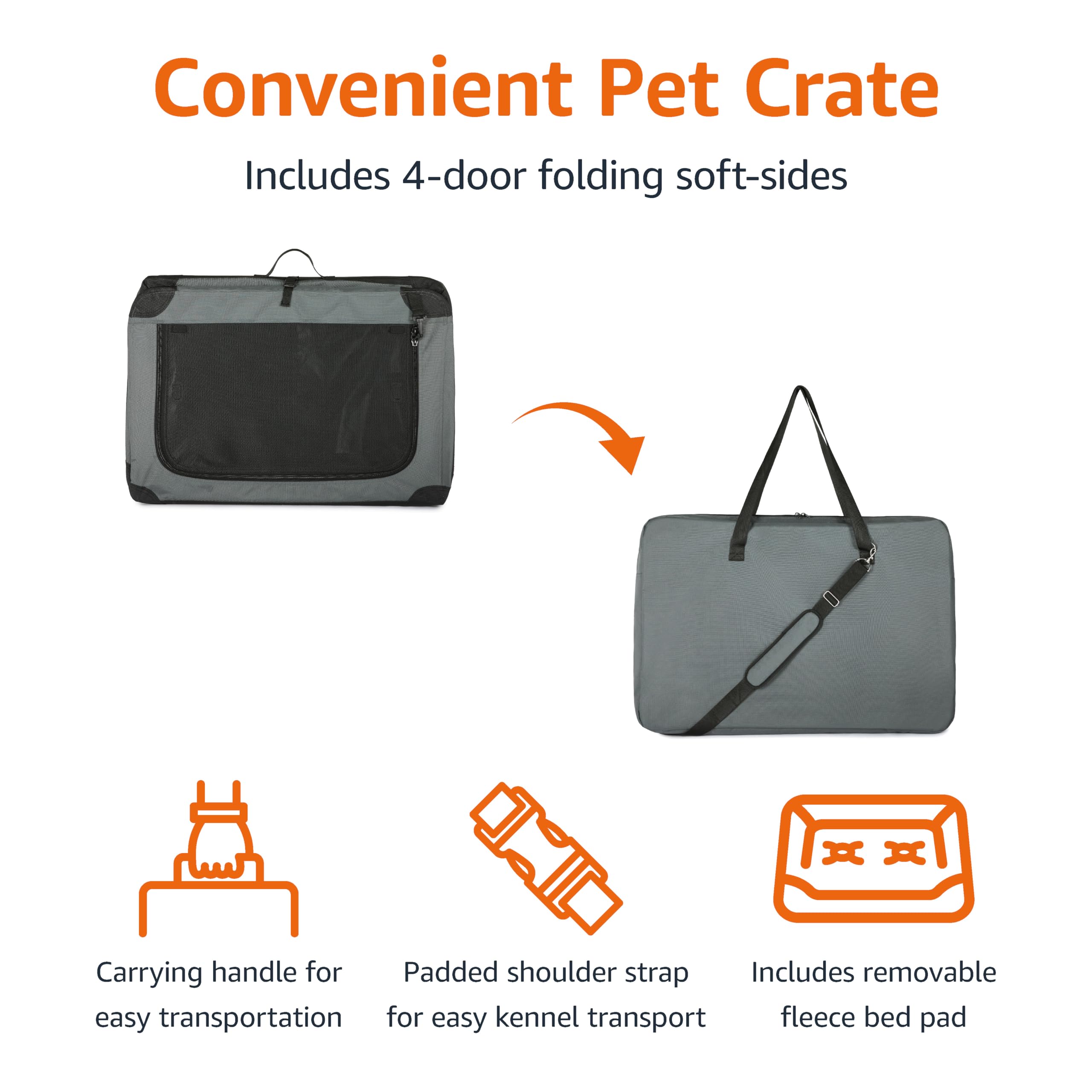 Foto 3 | Jaula de Viaje Plegable Portátil Amazon Basics- Venta Internacional