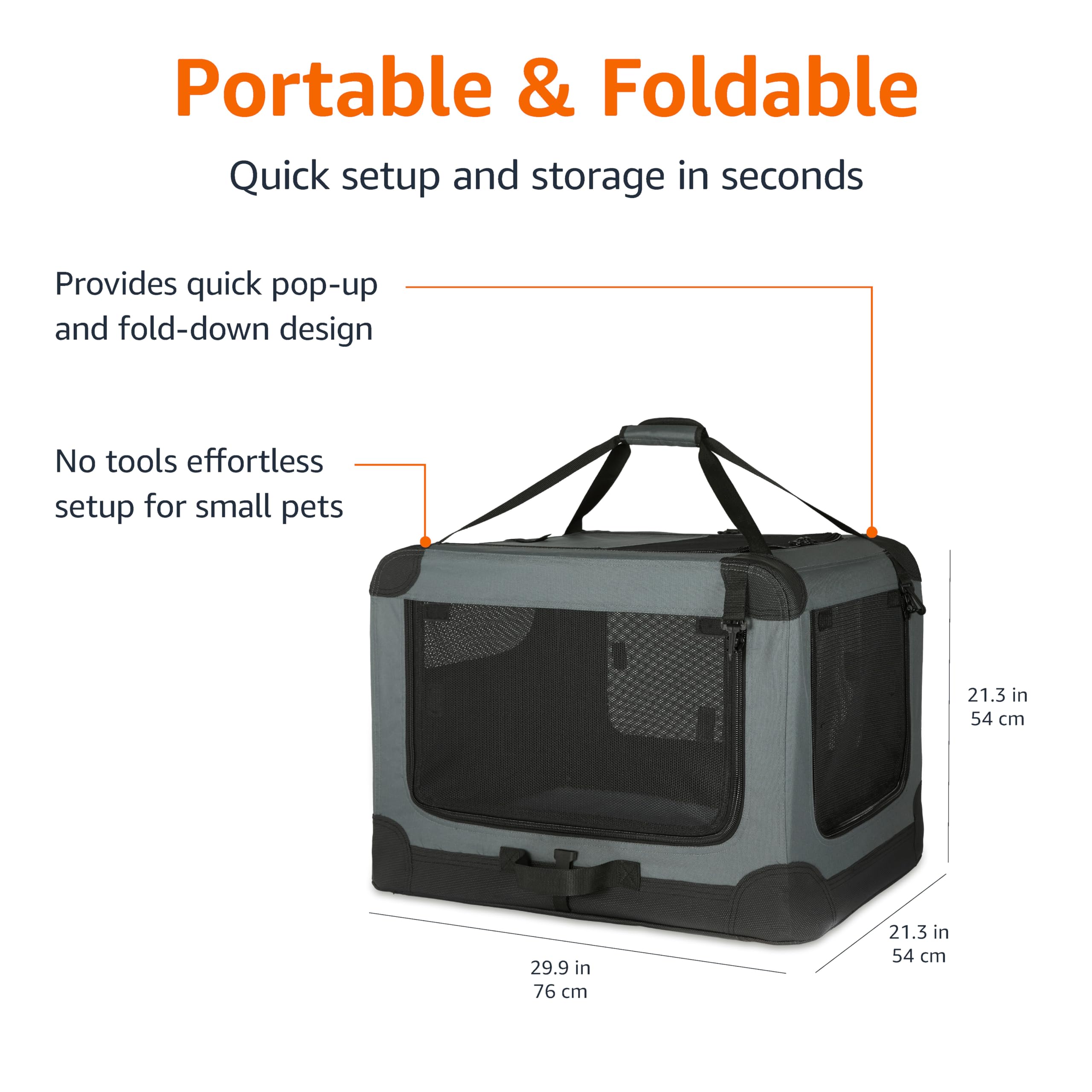 Foto 4 | Jaula de Viaje Plegable Portátil Amazon Basics- Venta Internacional