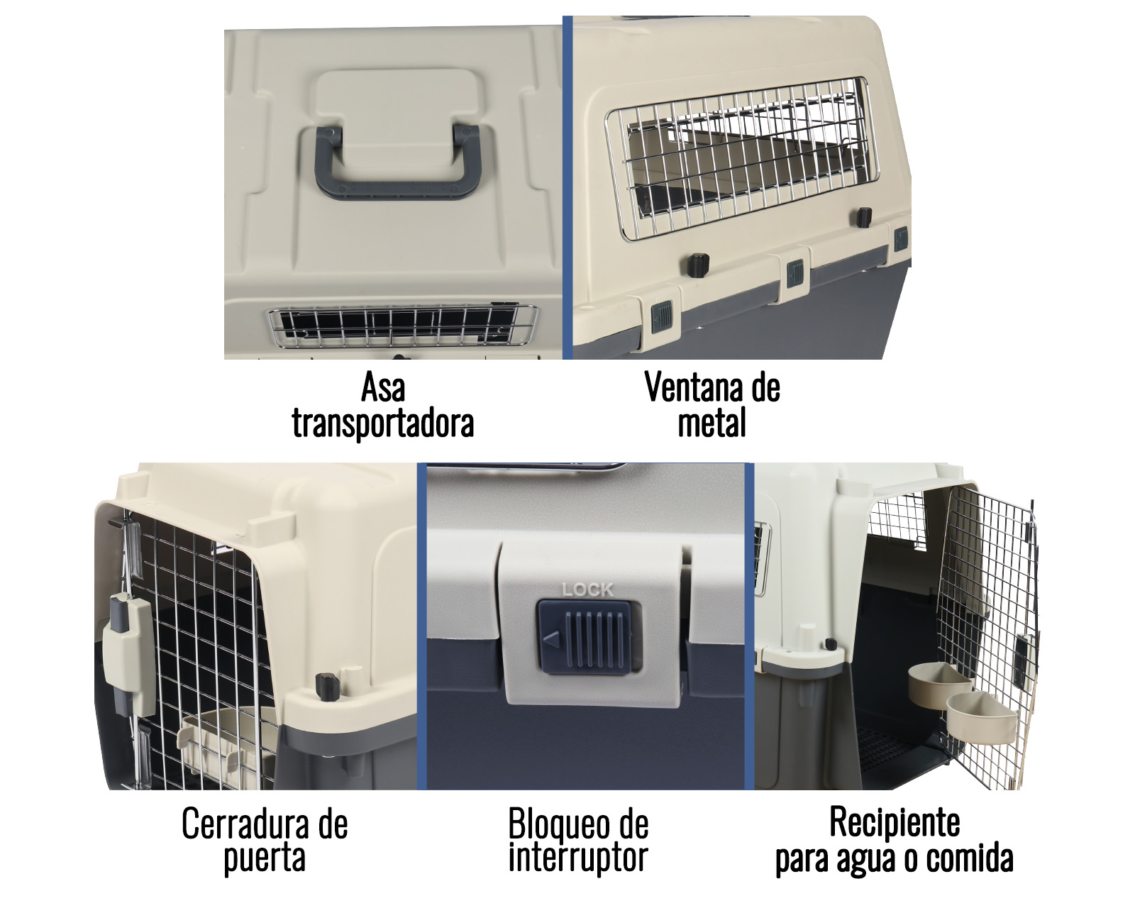 Foto 7 pulgar | Transportadora De Plástico Para Mascotas Xg