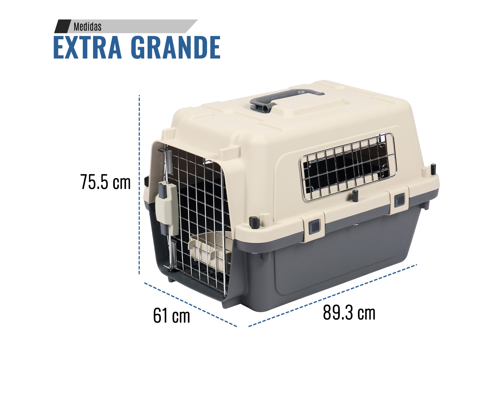 Foto 9 pulgar | Transportadora De Plástico Para Mascotas Xg