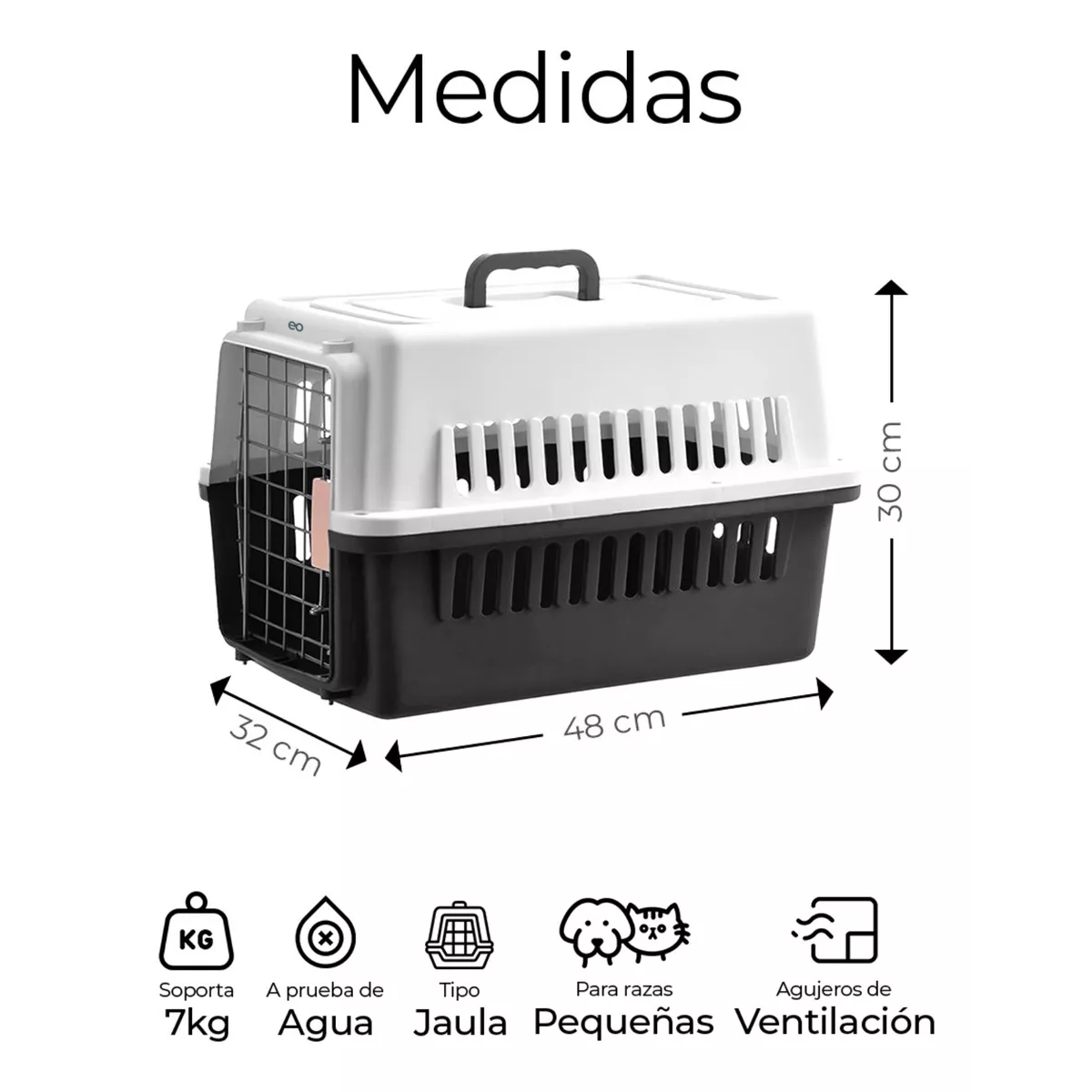 Foto 2 | Jaula Transportadora De Mascotas Eo Safe Imports Esi-9786-1 Negro