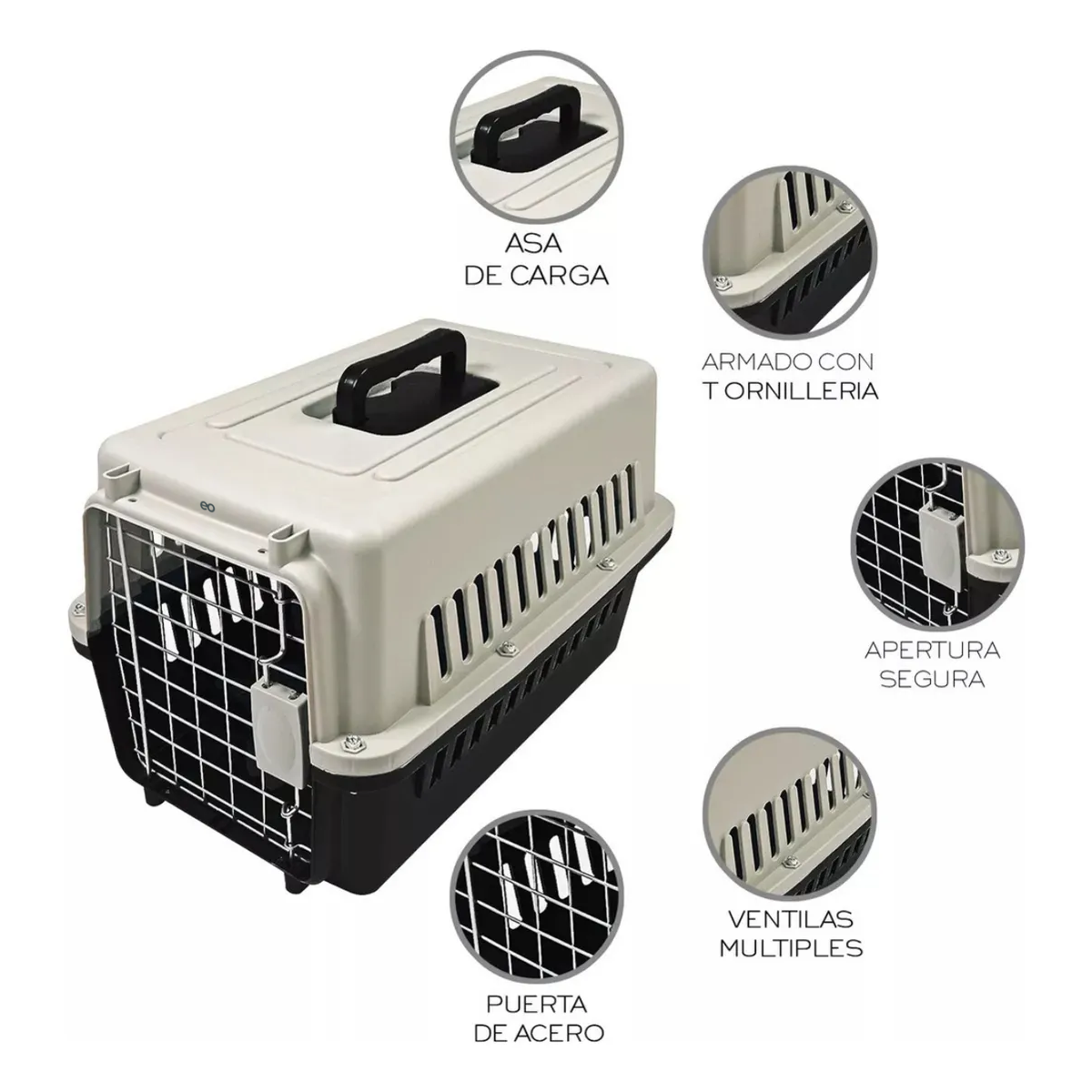 Foto 3 | Jaula Transportadora De Mascotas Eo Safe Imports Esi-9786-1 Negro
