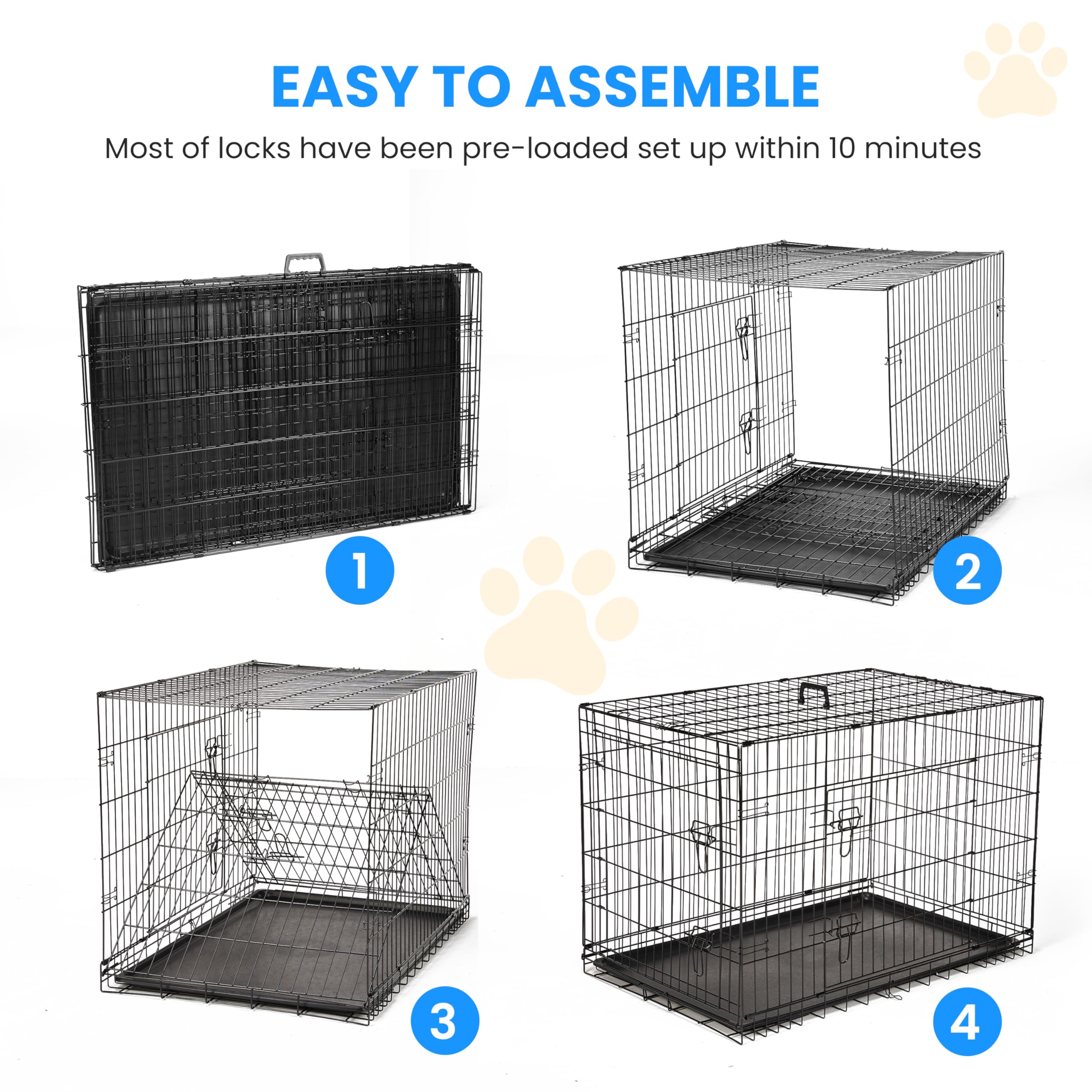 Foto 2 | Jaula Para Perros Simple Deluxe De 30 Pulgadas, Mediana, Con Divisor Y Bandeja - Venta Internacional.