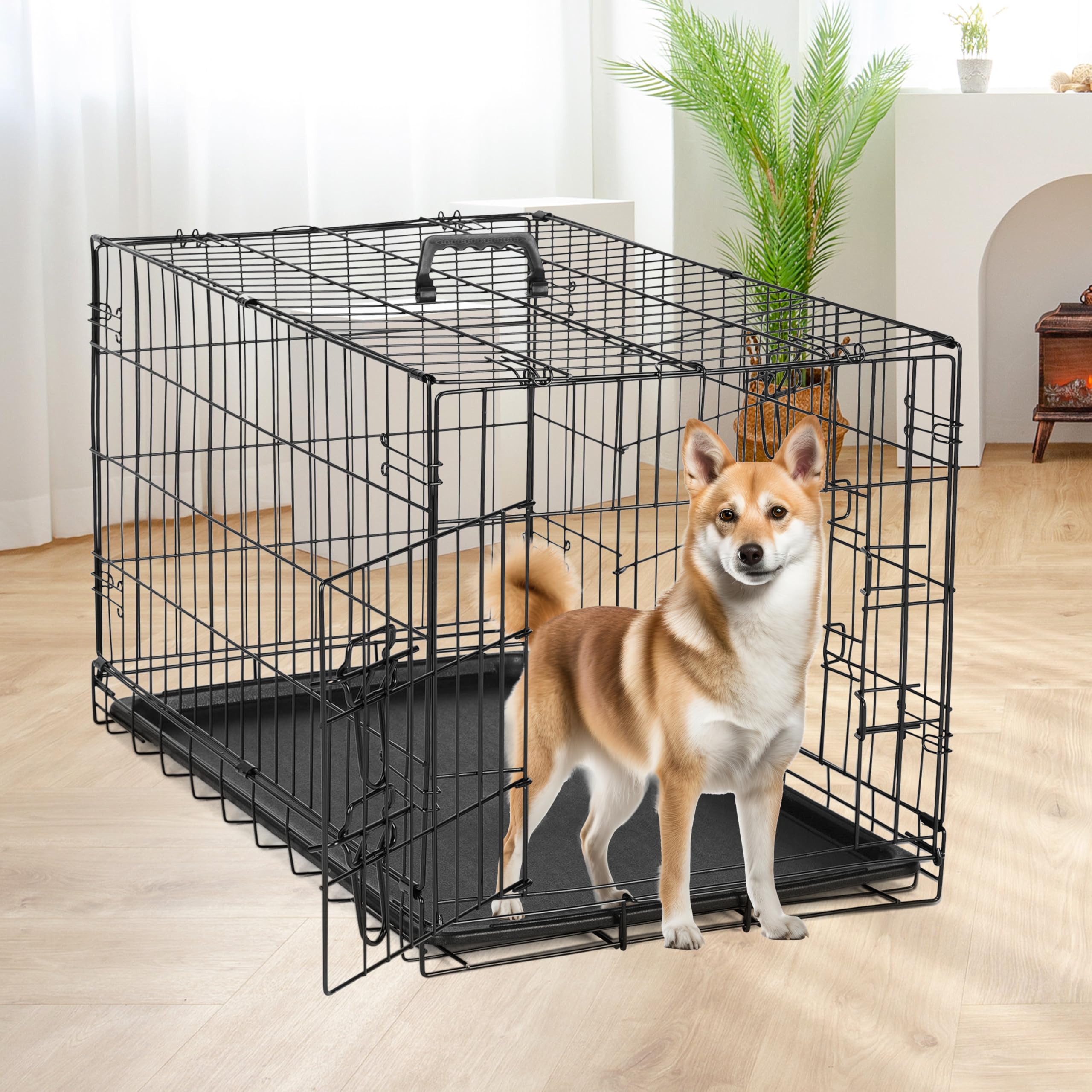 Foto 6 | Jaula Para Perros Simple Deluxe De 30 Pulgadas, Mediana, Con Divisor Y Bandeja - Venta Internacional.