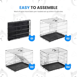Foto 2 | Jaula Para Perros Simple Deluxe De 60 Cm Con Una Sola Puerta Y Bandeja De Plástico - Venta Internacional.