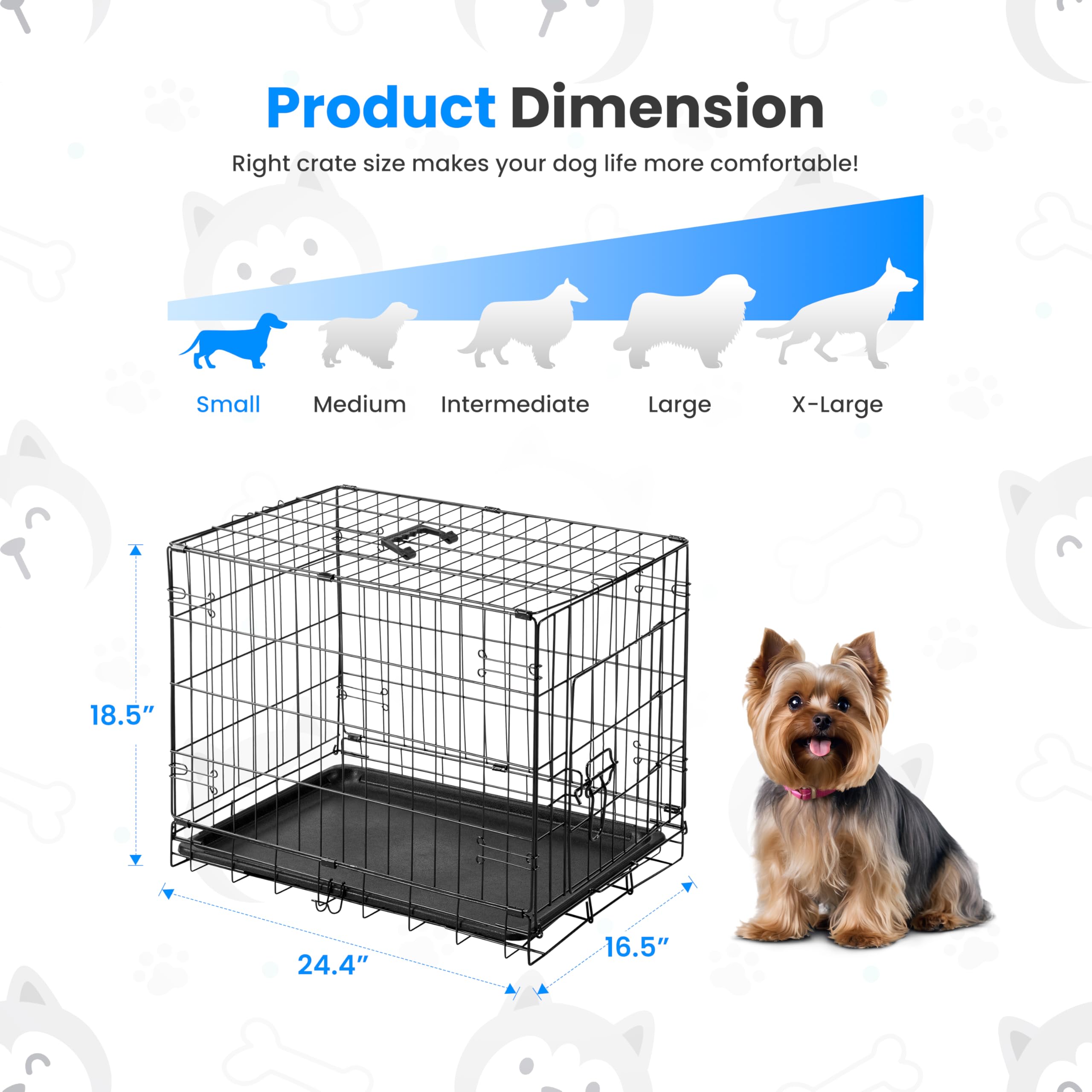 Foto 4 pulgar | Jaula Para Perros Simple Deluxe De 60 Cm Con Una Sola Puerta Y Bandeja De Plástico - Venta Internacional.