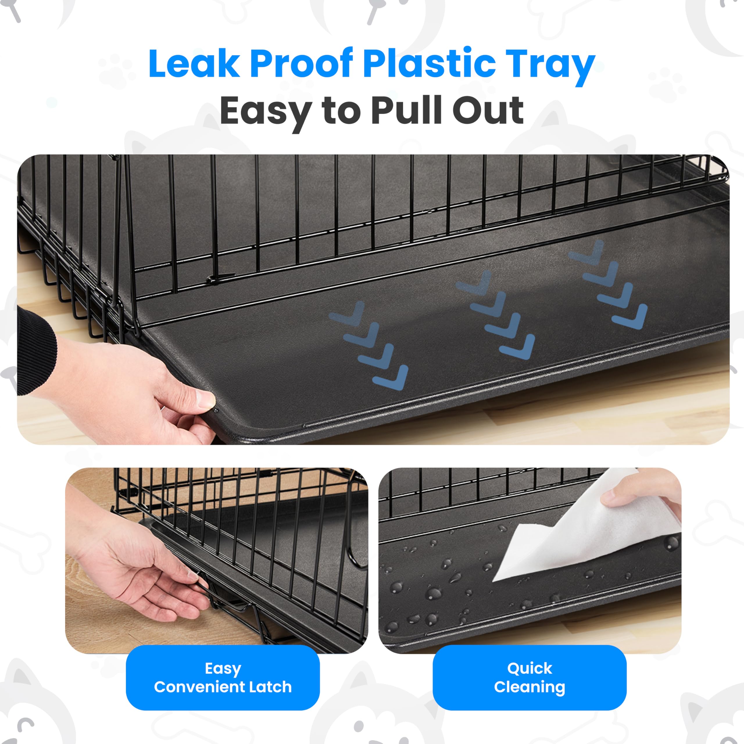 Foto 6 pulgar | Jaula Para Perros Simple Deluxe De 60 Cm Con Una Sola Puerta Y Bandeja De Plástico - Venta Internacional.