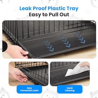 Foto 5 | Jaula Para Perros Simple Deluxe De 60 Cm Con Una Sola Puerta Y Bandeja De Plástico - Venta Internacional.