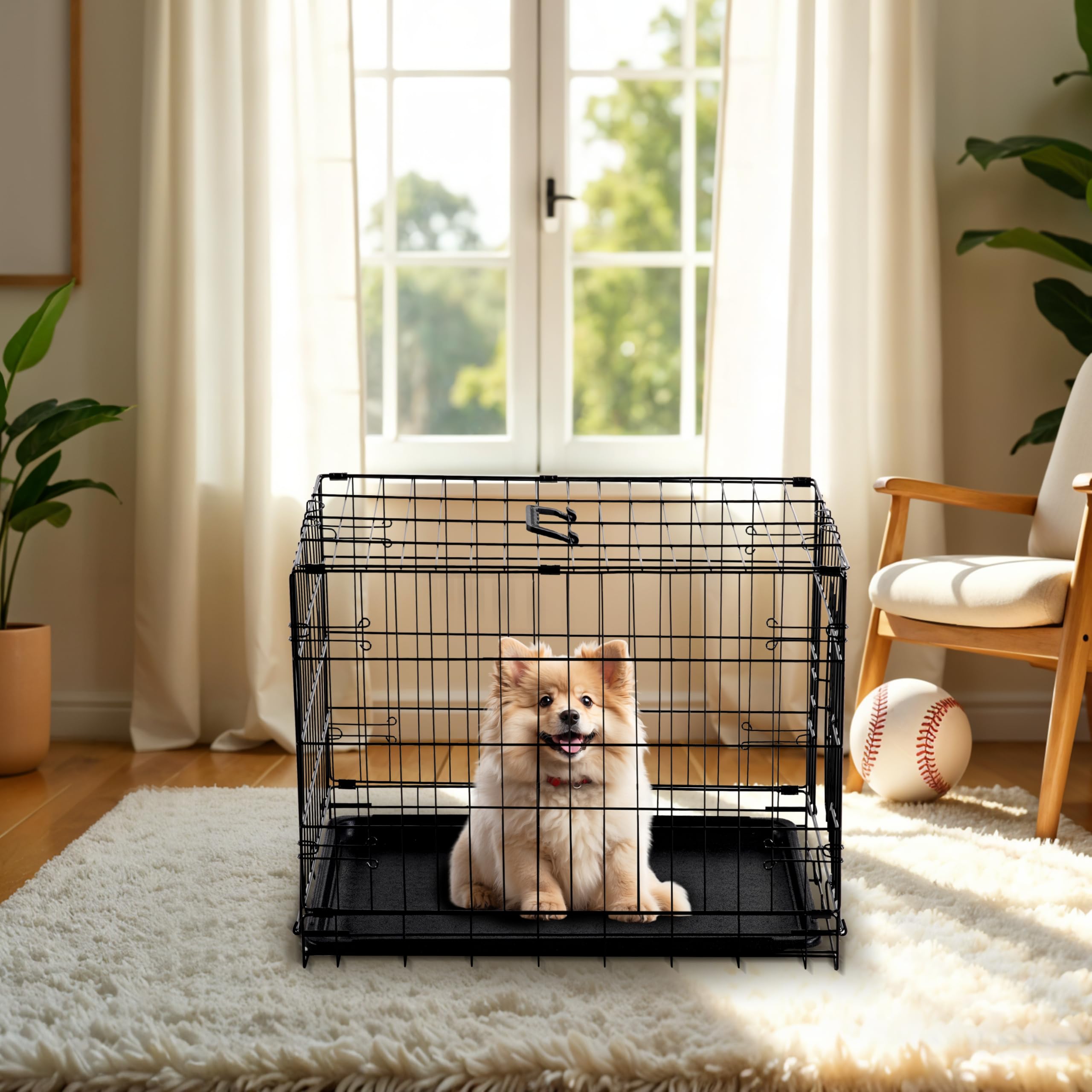 Foto 8 pulgar | Jaula Para Perros Simple Deluxe De 60 Cm Con Una Sola Puerta Y Bandeja De Plástico - Venta Internacional.