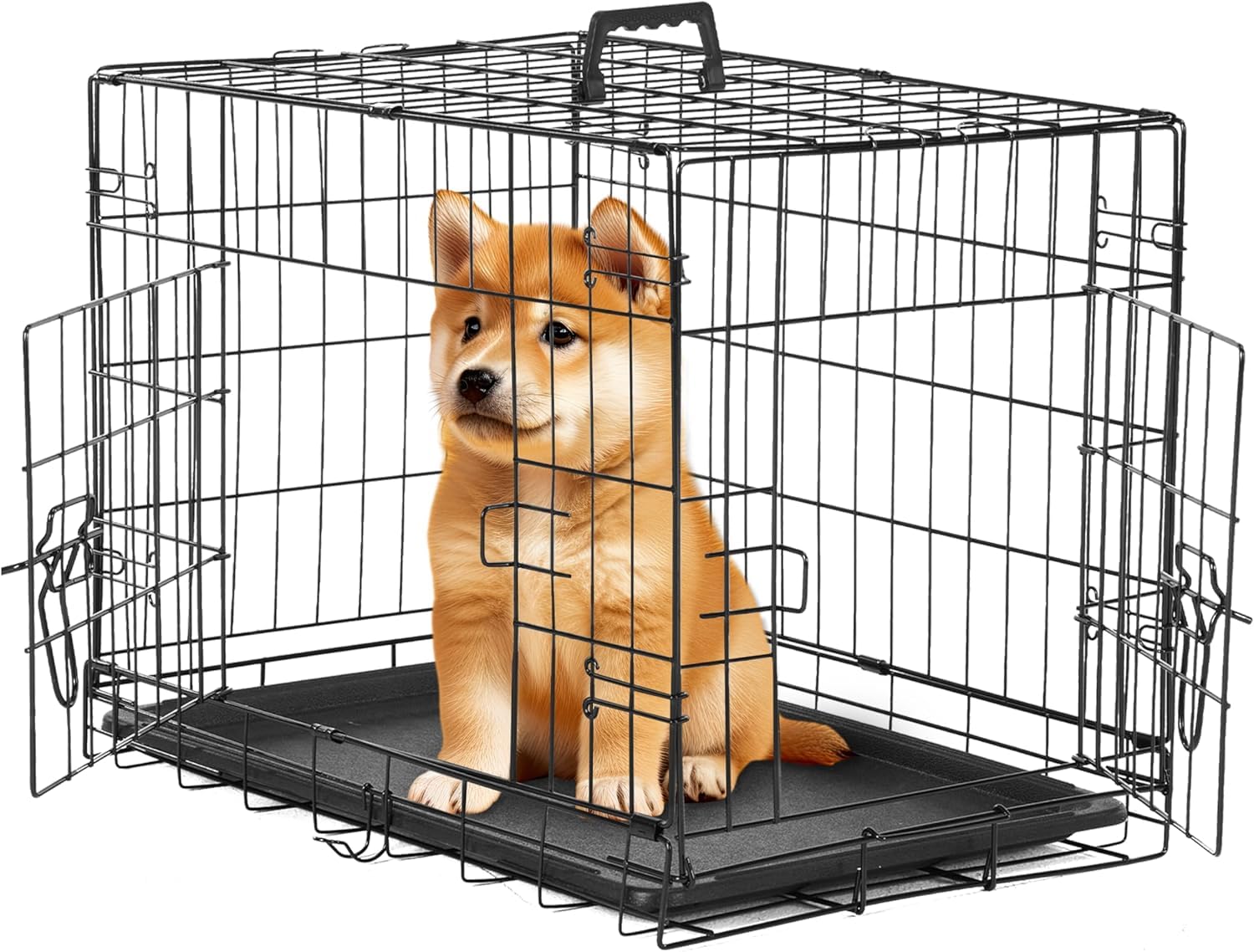 Foto 1 | Jaula Para Perros Simple Deluxe De 24 Pulgadas Con Divisor Y Puerta Doble - Venta Internacional.
