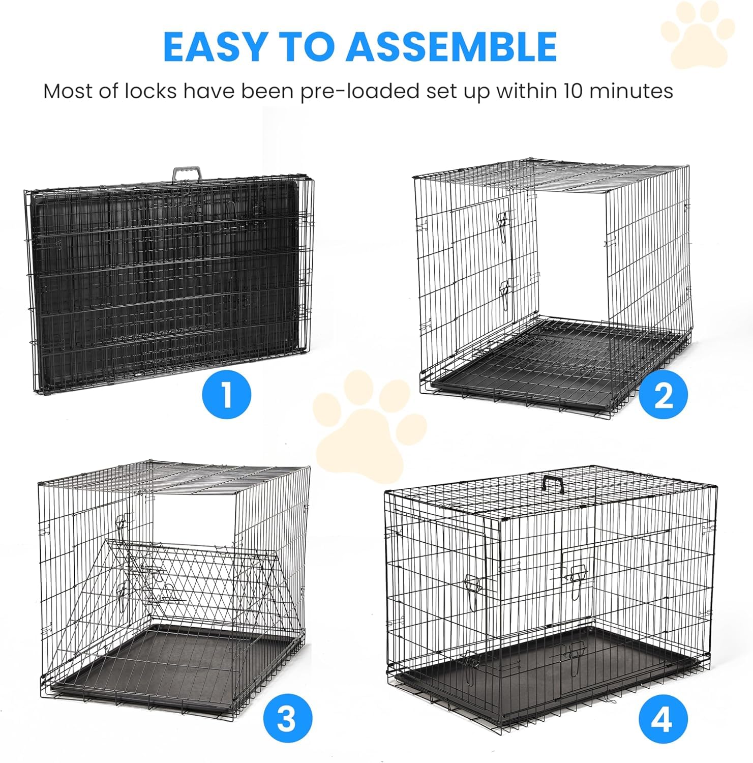 Foto 3 pulgar | Jaula Para Perros Simple Deluxe De 24 Pulgadas Con Divisor Y Puerta Doble - Venta Internacional.